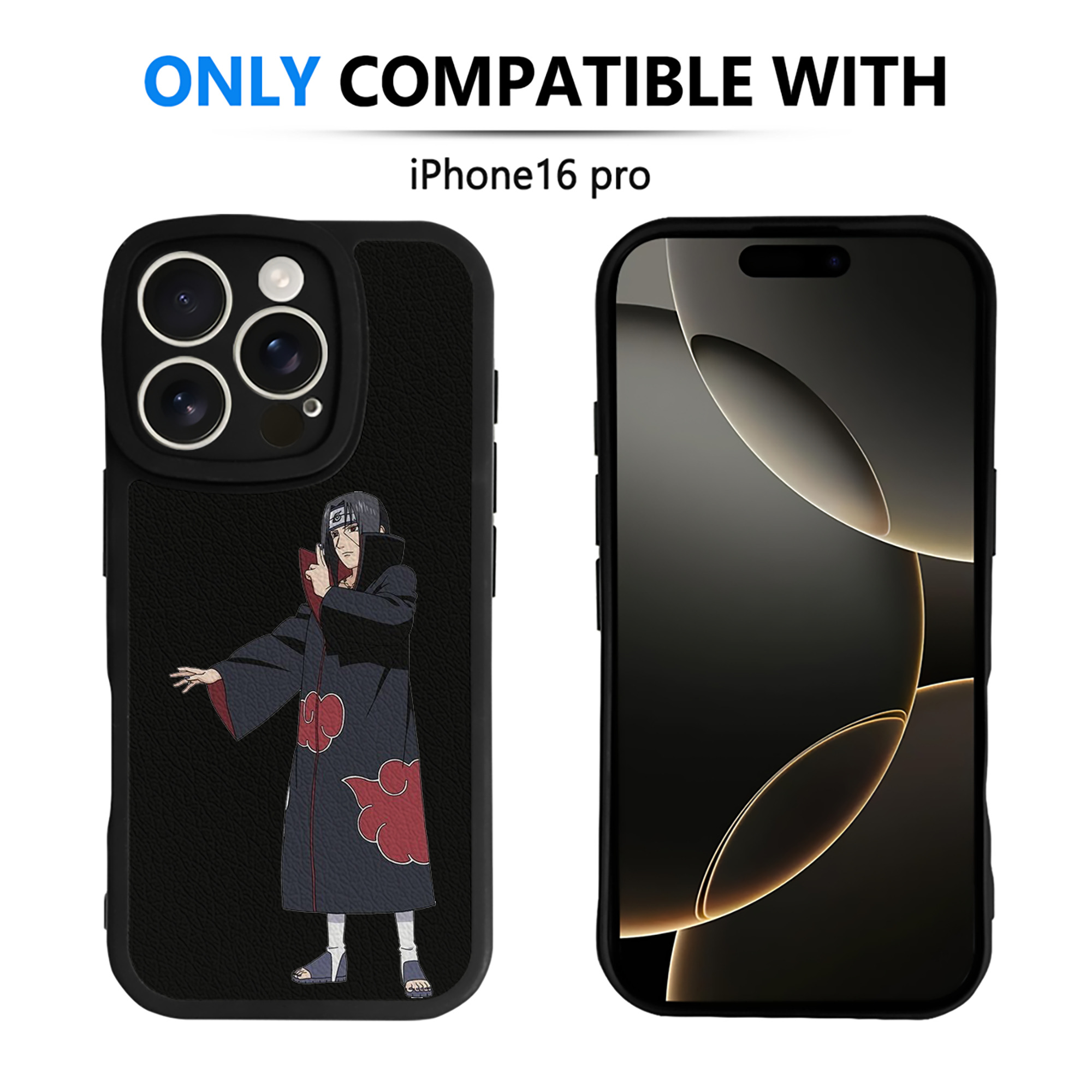 （画像用） NARUTO -ナルト- うちは イタチ Uchiha Itachi 【iPhone 16シリーズ対応】シリコンスマホケース（レザー調） 材質：シリコン